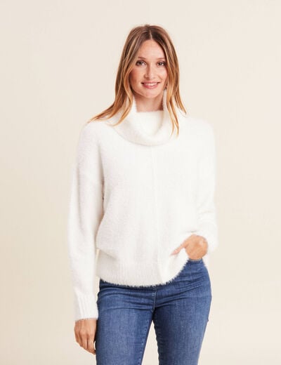 Pull manches longues ecru femme
