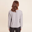 T-shirt doux avec bijoux gris fonc&eacute; femme