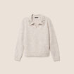 Pull col polo et d&eacute;tails bijout&eacute;s beige femme