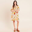 Robe droite courte manches courtes multicolore femme