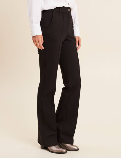 Pantalon bootcut maille milano noir femme