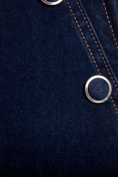 Jupe droite en jean à pont denim brut femme
