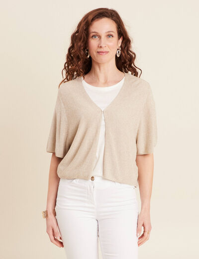 Gilet manches courtes couleur or femme