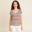 T-shirt manches courtes prune femme