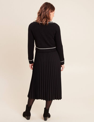 Robe longue &eacute;vas&eacute;e 2 en 1 noir femme