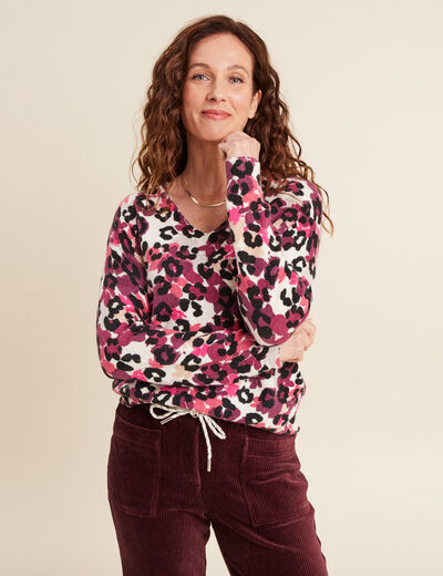 Pull manches longues beige femme