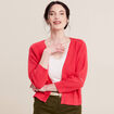 Gilet manches longues rose cerise femme
