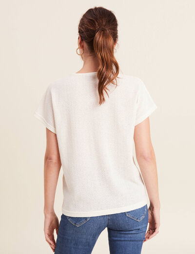 T-shirt manches courtes ecru femme