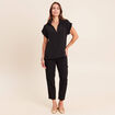 Blouse manches courtes noir femme