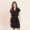 Robe droite courte manches courtes noir femme