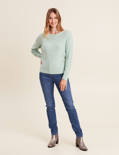 Pull manches longues vert clair femme