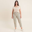Pantalon coupe droite à coulisse vert clair femme