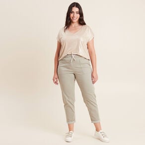pantalon coupe droite a coulisse vert clair femme Pantalon coupe droite à coulisse vert clair femme