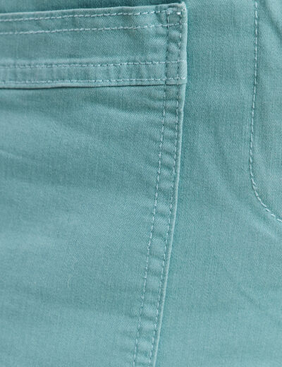 Pantalon coupe mom 7/8&egrave;me bleu turquoise femme