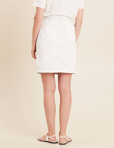 Jupe droite r&eacute;versible blanc femme