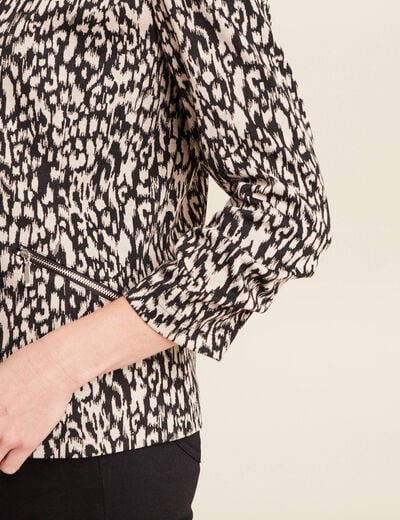 Veste cintrée col châle noir femme