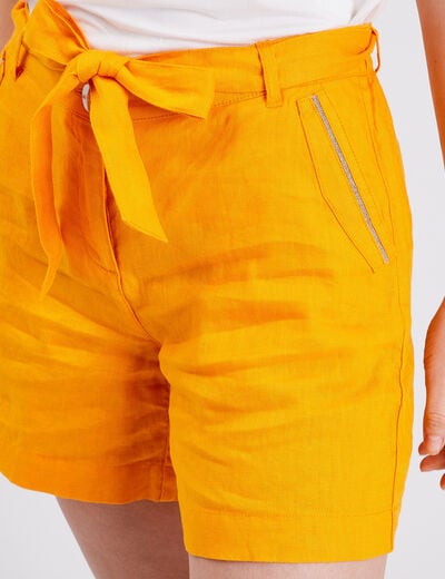 Short paperbag jaune foncé femme
