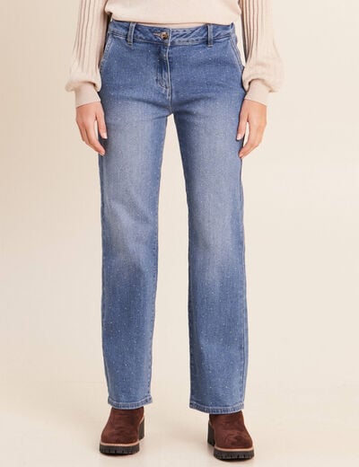 Jean avec strass denim stone femme
