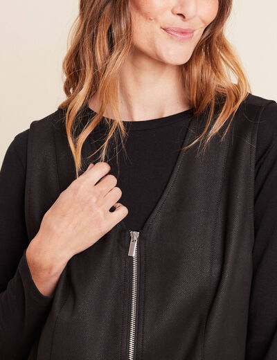 Robe chasuble su&eacute;dine noir femme