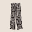 Pantalon large taille haute noir femme