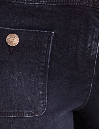 Jean coupe bootcut taille haute denim blue black femme