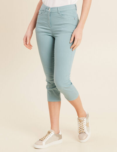 Pantacourt magique Le L&eacute;ger coupe droite bleu canard femme
