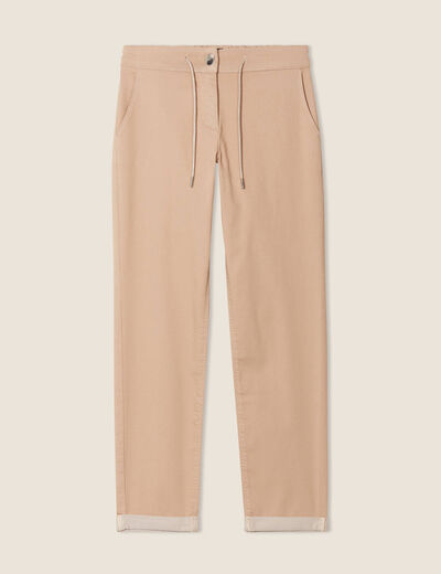 Pantalon coupe chino 7/8ème sable femme