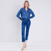 Jean droit denim bleach femme