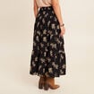 Jupe avec broderie noir femme