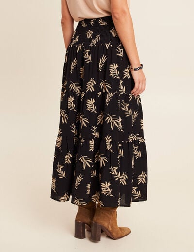 Jupe avec broderie noir femme