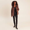 Manteau r&eacute;versible marron femme
