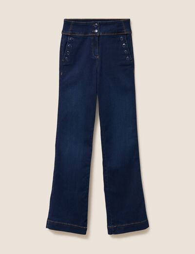Jean bootcut taille haute denim brut femme