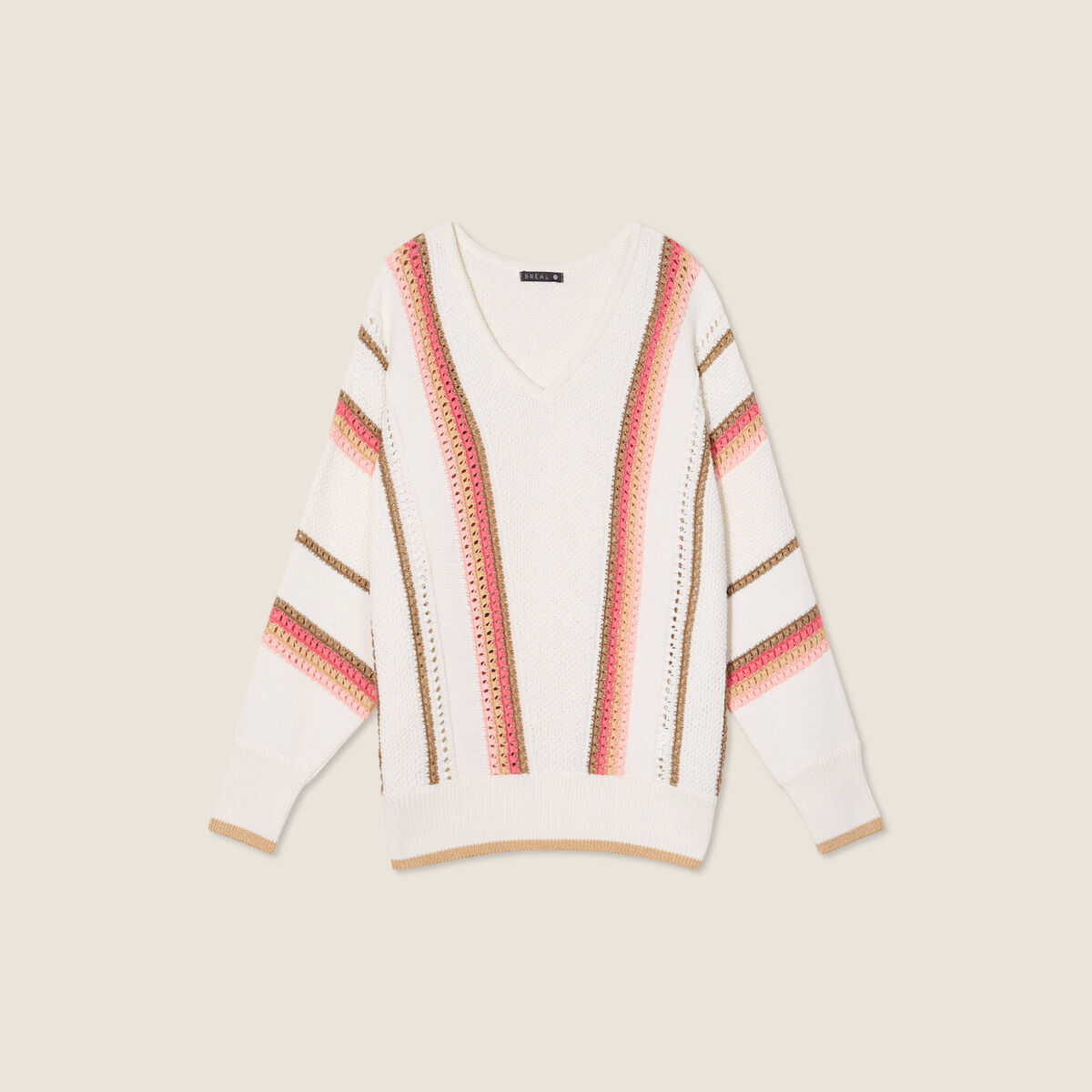 Pull manches longues ecru femme
