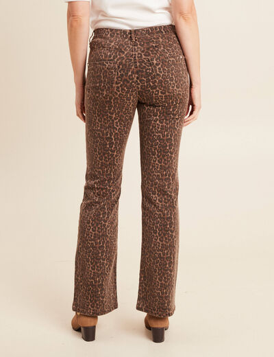 Pantalon magique L'Unique coupe bootcut marron cognac femme