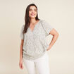 Blouse manches courtes vert kaki femme