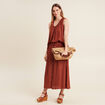 Blouse sans manches marron foncé femme