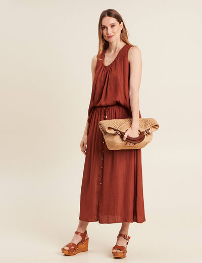 Blouse sans manches marron foncé femme
