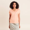 T-shirt manches courtes rose saumon femme
