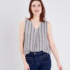 Blouse sans manches ecru femme