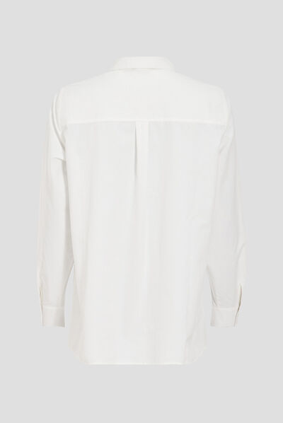 Chemise manches longues ecru femme