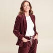 Veste tailleur velours bordeaux femme