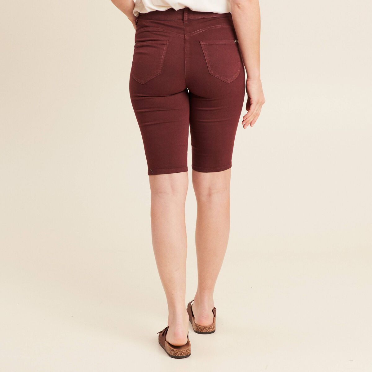 Bermuda magique le Léger bordeaux femme