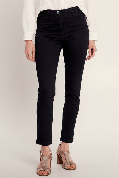 Pantalon ajusté 7/8ème noir femme