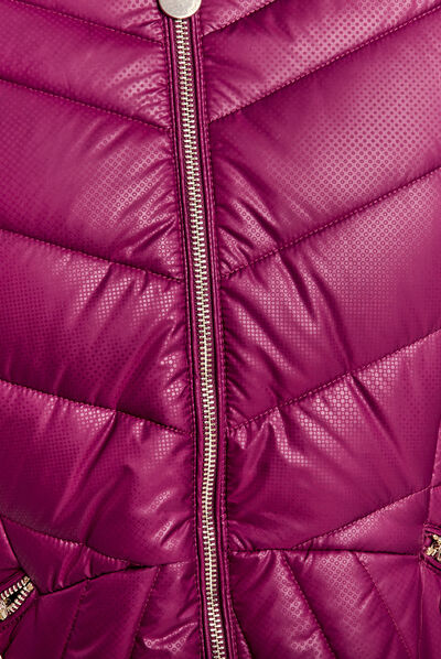 Doudoune courte cintrée déperlante violet foncé femme