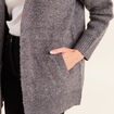 Gilet droit long gris fonc&eacute; femme
