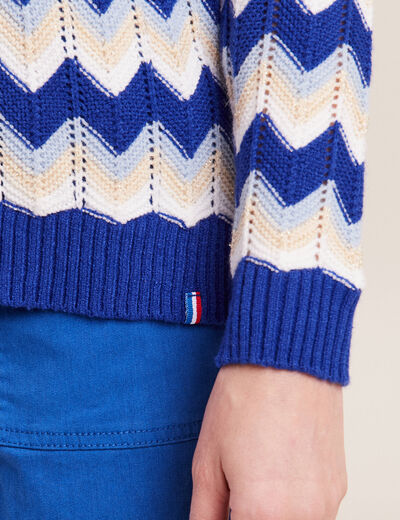 Pull confectionné en France bleu femme