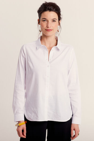 Chemise manches longues ecru femme