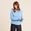 Pull confectionn&eacute; en France bleu ciel femme