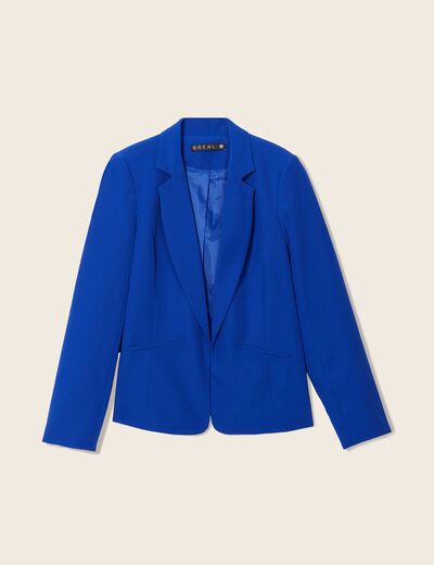 Veste city droite manches 3/4 bleu foncé femme