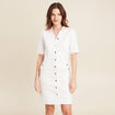 Robe droite en jean ecru femme